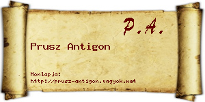 Prusz Antigon névjegykártya